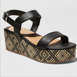 DV BRYNN BLACK PATTERNED ESPADRILLE ANKLE STRAP Sandals! Size 11